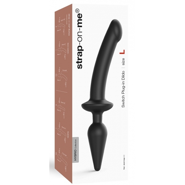 Dildo de tomada de interruptor com correia S 13 x 2,8cm Preto