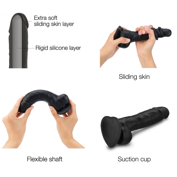 Sliding Skin Strap-On-Me Dildo XL 15.5 x 4.3cm Schwarz