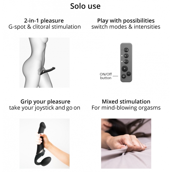 Dildo Multi Orgasmo Strap-On-Me L 15,5 x 4,2 cm Nero