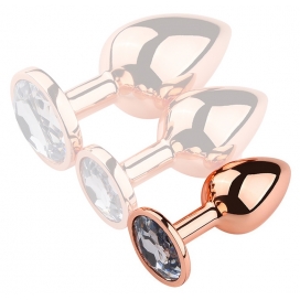 MyPlayToys Rose Gold Anal Plug With Diamond CLEAR S