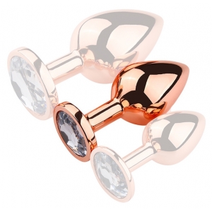 MyPlayToys Rose Gold Anal Plug With Diamond CLEAR M