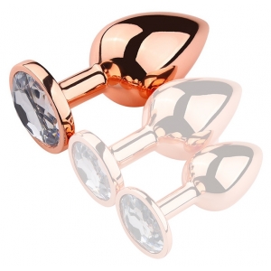 MyPlayToys Plug Bijou anal PinkyGold L 8,5 x 4cm Bijou trasparente