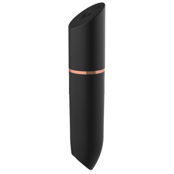 Mini Lápiz Labial Vibro Corazón 9cm Negro