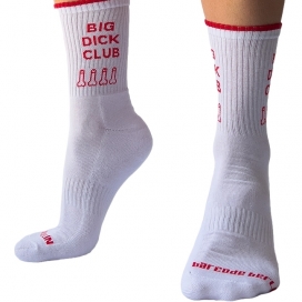 Big Dick Club White Socks with red trim