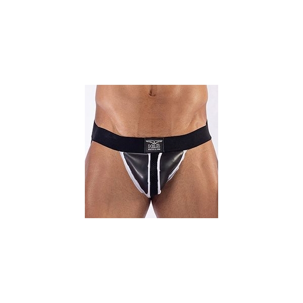 Mister B Neopreen Jockstrap Zwart-Wit