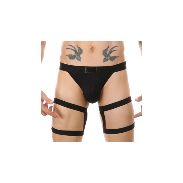 Clelio thong with elastic bands Black