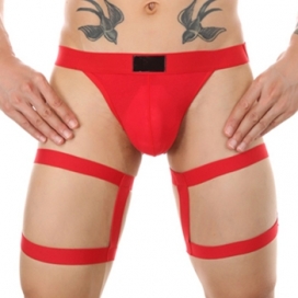 Men Alluring Low Waist Night Club Dancing Suit RED