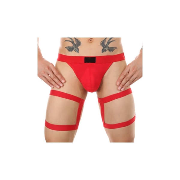 Men Alluring Low Waist Night Club Dancing Suit RED