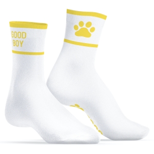 Kinky Puppy Socks Good Boy Socken Weiß-Gelb