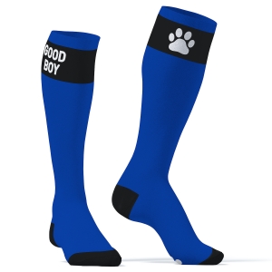 Kinky Puppy Socks Big Good Boy High Socks Blue