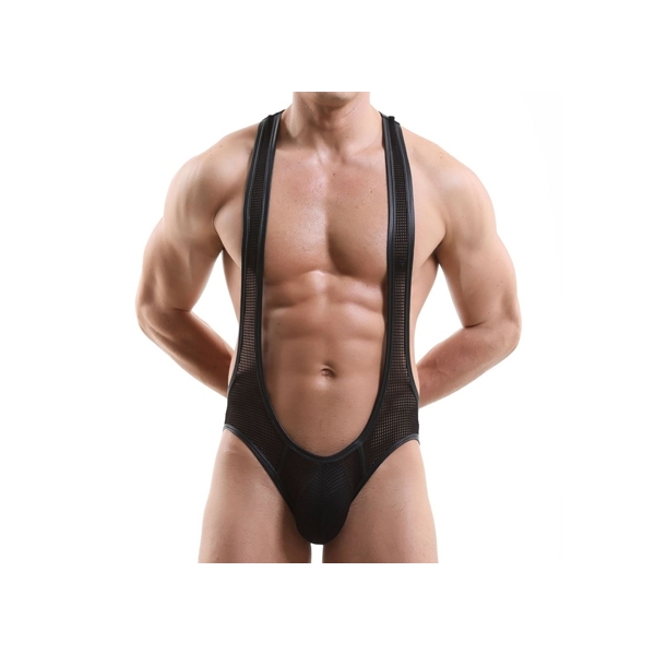 New Breathable Wrestling Bodysuit For Men BLACK