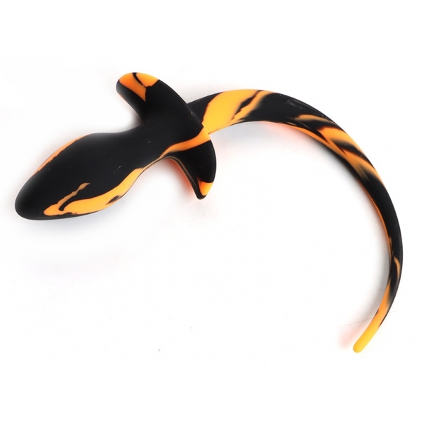 Tappo per coda di cane 7,5 x 3,1 cm nero-arancione
