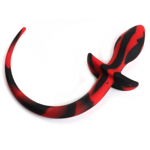 Kinky Puppy Dog Tail Plug 7.5 x 3.1cm Black-Red