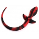 Dog Tail Silicone Butt Plug -Double Color RED