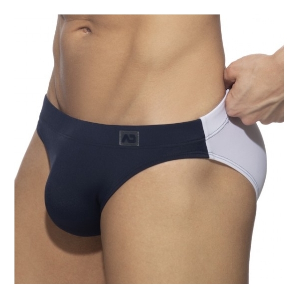 Bicolor Swim Briefs Marine-White