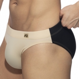 Addicted Bicolor Swim Briefs Beige-Black