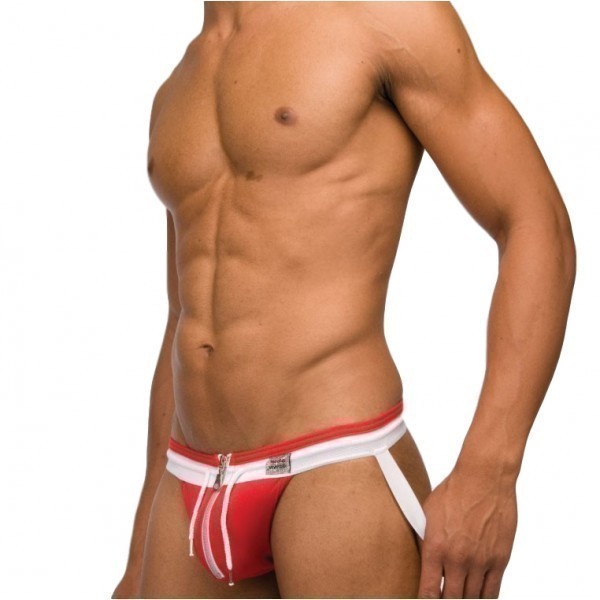 Zipper Jockstrap Red