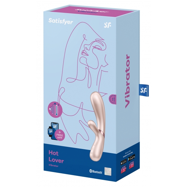 Vibro Rabbit connected Hot Lover Satisfyer 20 x 3cm Silber