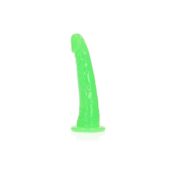 Slim Realistic Dildo with Suction Cup - Glow in the Dark - 6'' / 15,5 cm