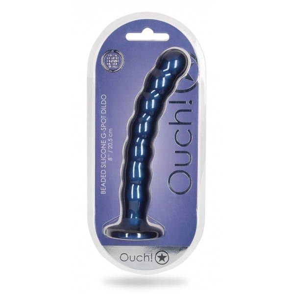 Plug com contas G-Spot L 20,5 x 3,2cm Azul