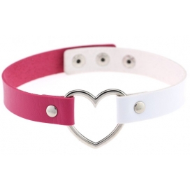 Ras de cou Heart Duo Fuschia-Blanc