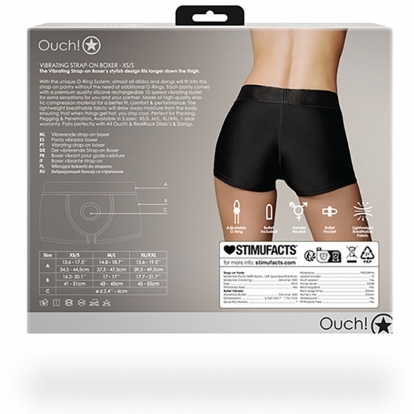 Vibrating Strap-On Boxer Black