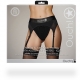 Vibrierender Strapsgürtel Strap-On Thong Garters Schwarz