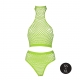 Fluo Green Mesh Bustier and Panty Set