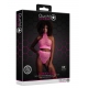 Set bustier e mutandine a rete rosa fluorescente