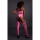 Fluorescerend Roze 2-delige Bustier en Jarretelgordel Set