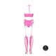 Fluorescent Pink 2-Piece Bustier and Suspender Belt Set