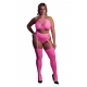 Fluorescerend Roze 2-delige Bustier en Jarretelgordel Set