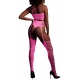 Fluorescent Pink 2-Piece Bustier and Suspender Belt Set