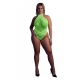 Fluo Green Halter Net Bodysuit