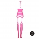 Conjunto de 2 peças em rosa fluorescente com costas sem alças e cinto com suspensório