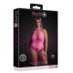 Fluorescent pink open crotch bodysuit with bare back