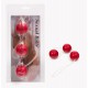 Bolas triples de geisha rojas 3,5 cm