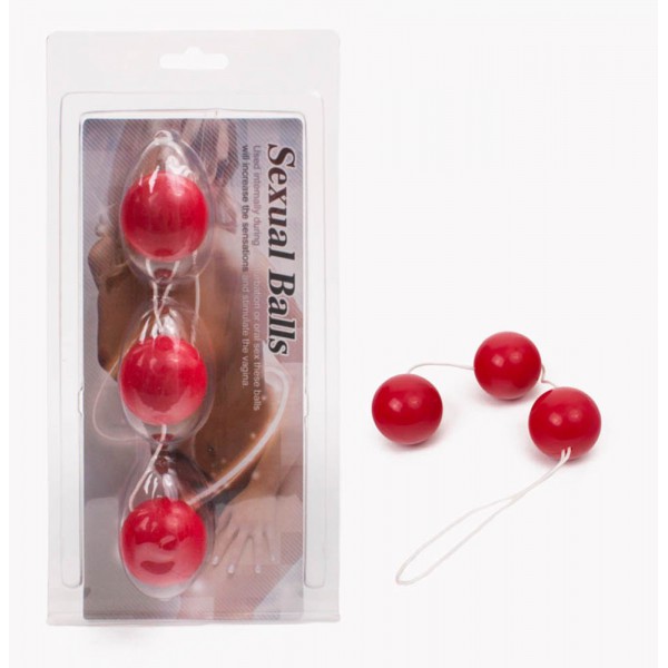 Triple Geisha Balls Red 3.5 cm