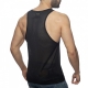 Mesh Pocket Contrast Tank Top Black-Army