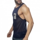 Mesh Pocket Contrast Tank Top Navy-Gray