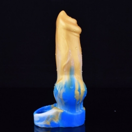 Cane Yorky manica del pene 17 x 6 cm Blu-Giallo