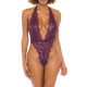 ALESSA HIGH LEG SCALLOPED LACE TEDDY