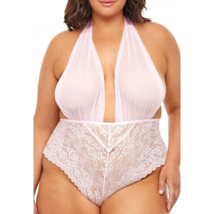 Oh Là Là Chéri ARIA MESH PLUNGE HALTER TEDDY