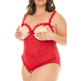 Amber Red Lace Bodysuit Large