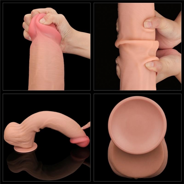 Dildo realistico a pelle scorrevole 27 x 6,5 cm