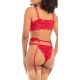 Conjunto de 3 peças Rosemarie Vermelho