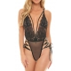 SLOANE SOFT CUP DEEP PLUNGE TEDDY WITH LACE UP RIBBON DETAILING