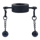 Metallic Testicle Stretcher Weights - 2 Balls BLACK S