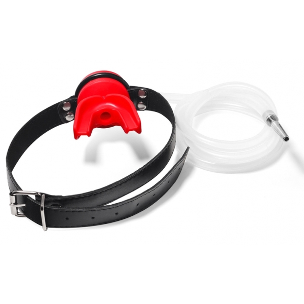 Plug Peniano com Mordaça para Urinol - Plug 4 x 0,7cm Vermelho