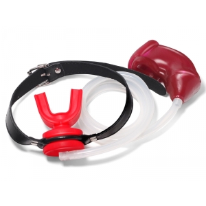 KINKgear Mordaza Orinal con Jaula Blanda Rojo